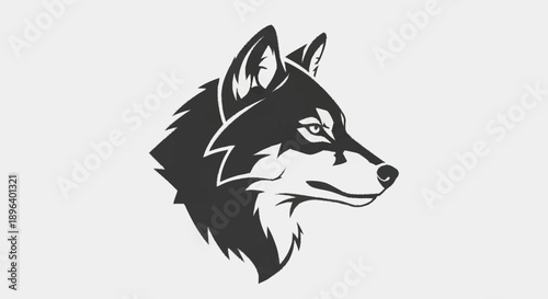 Stylized Wolf Head Silhouette Vector Illustration.