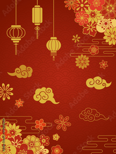 中国の花と春節のイメージ背景