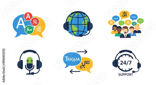 A set of colorful Easter eggs designed as a global planet vector icon set to symbolize a world map concept for social internet technology and web communication business logos