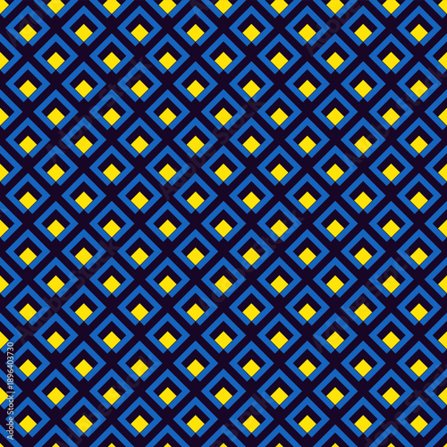 Diamond grid seamless pattern. Ethnic, tribal surface print. Geometric ornament. Repeated rhombuses background. Ornamental folk wallpaper. Geo vector abstract illustration