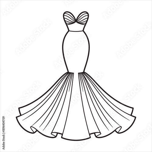 fishtail dress coloring page