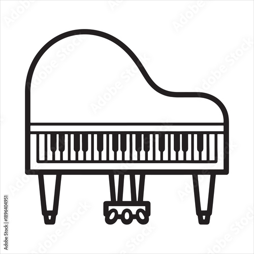 piano keys vector illustration line art