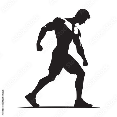 gym trainer vector silhouette clip art logo design illustration. abstract gym icon collection