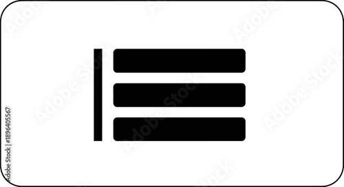 A simple black and white icon representing a bullet point list on a modern user interface