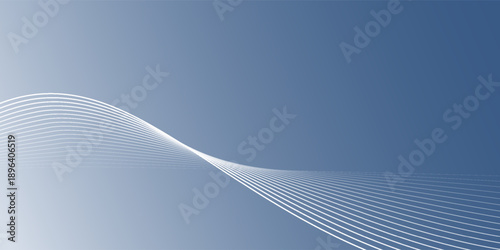 Abstract blue white luxury fabric wave background with copy space. Smooth liquid wave. Elegant shiny silk satin texture. Suit for wallpaper, cover, header, desktop, web, flyer. Vector illustration