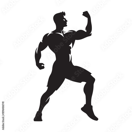 gym trainer vector silhouette clip art logo design illustration. abstract gym icon collection