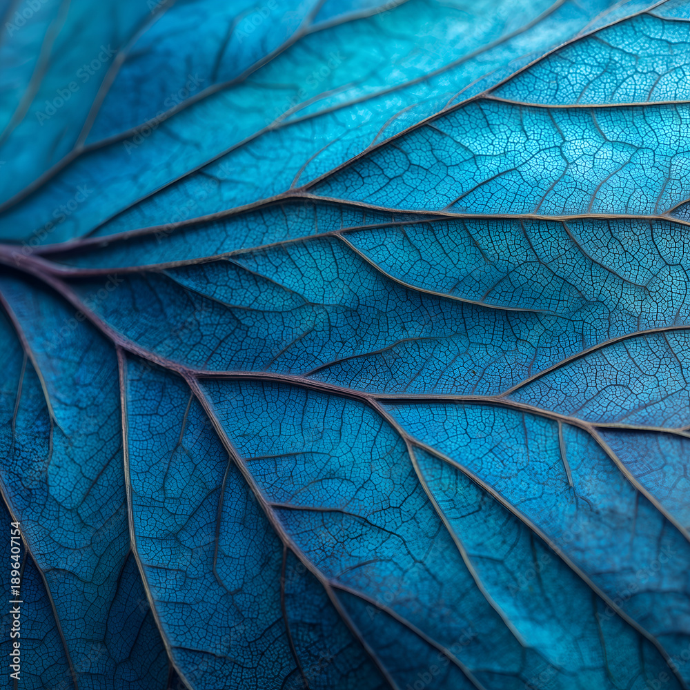 Obraz premium classic blue color abstract macro texture leaf close up.