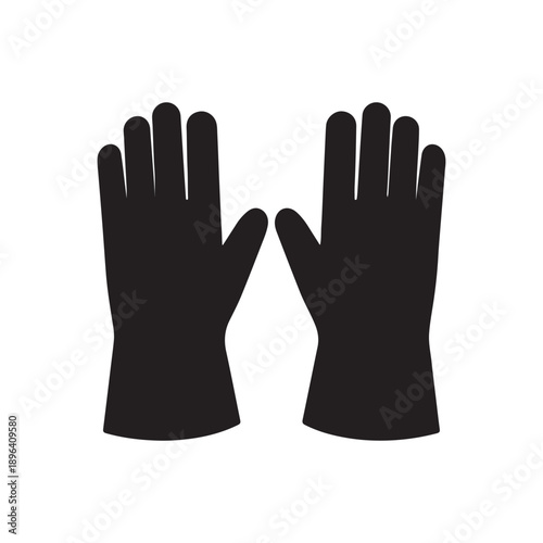 Welding gloves silhouette vector flat illustration