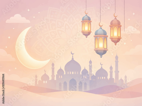 Ramadan Background and Eid background illustration 