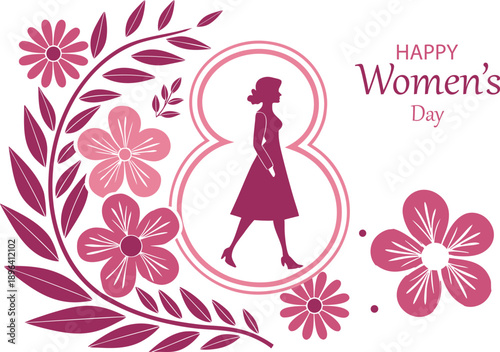International women's day vector illustration. With white background. 