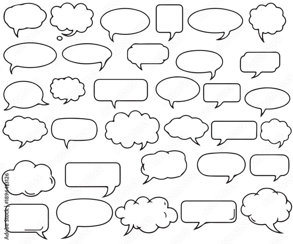 Fototapeta premium Collection of various comic speech bubbles and text boxes