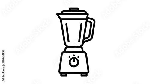 a simple black and white illustration of a kitchen blender silhouette