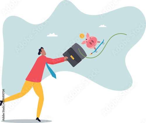 .Stock market rebound, make profit from investment or growing wealth, get rich or financial success savings.about a man and his life.