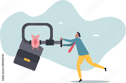 Business or company cut budget or squeeze and reduce spending due to business or economic crisis in COVID-19 Coronavirus recession.about a man and his life.