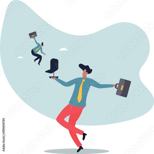 The concept of a vacant position. An employee is trying to fill it.