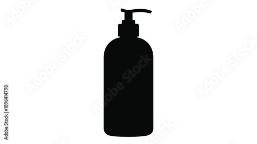 a black silhouette of a soap dispenser bottle simple design