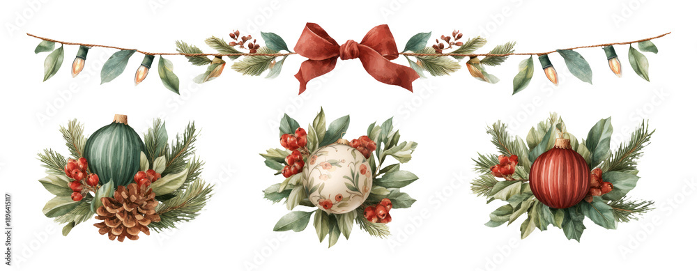 Fototapeta premium Cozy and Warm Decor Elements for Festive Mood Enhancement in Simple Art
