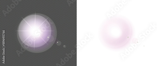 Abstract glowing light effect with sun flare and stars on checkerboard background illustration