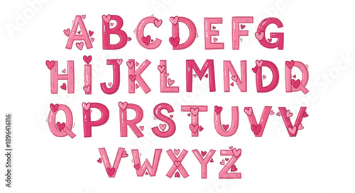A vibrant collection of pink foil balloons spell out the entire alphabet from a to z high quality
