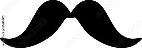 black mustache silhouette icon isolated on white background vector illustration