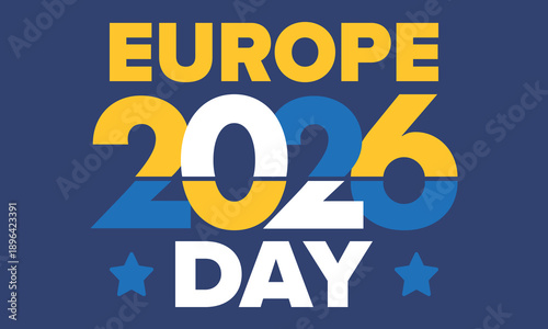 Europe Day. Annual public holiday in May. Is the name of two annual observance days - 5 May by the Council of Europe and 9 May by the European Union. Poster, card, banner and background. Vector