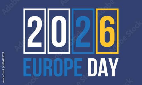 Europe Day. Annual public holiday in May. Is the name of two annual observance days - 5 May by the Council of Europe and 9 May by the European Union. Poster, card, banner and background. Vector