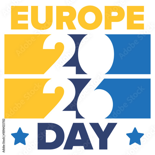 Europe Day. Annual public holiday in May. Is the name of two annual observance days - 5 May by the Council of Europe and 9 May by the European Union. Poster, card, banner and background. Vector