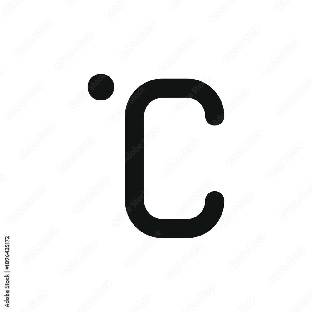Naklejka premium A black degree celsius symbol isolated on transparent background