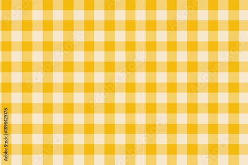 Canvas Print yellow gingham fabric texture for background wrap