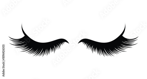Beautiful lush long eyelashes icon set isolated on checkerboard vector for beauty and fashion