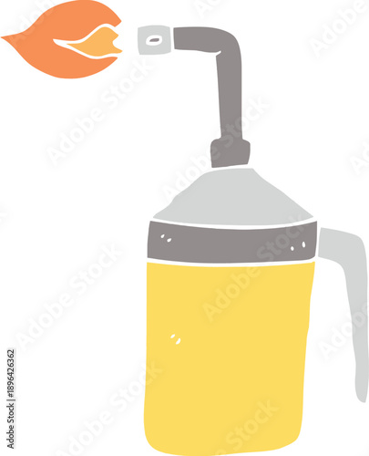 Blowtorch emitting a bright orange fiery flame