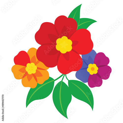 calibrachoa million bells colorful on white background