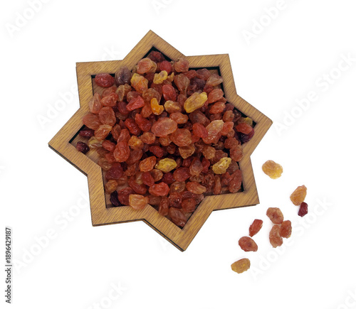Raisin isolated on white background with clipping path. 