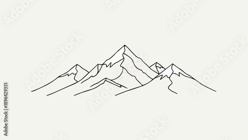 Minimalist line drawing of a mountain range.