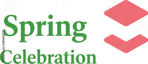 Spring Celebration typography design vector illustration for seasonal holiday floral festival and happy easter greeting on transparent background.