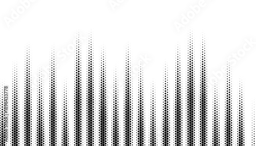 Black and white abstract halftone pattern with sharp shape for sporty and modern background. Smooth transition of geometric motion. Vector Format Illustration. 