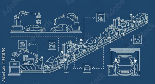 Automotive Manufacturing Assembly Line Blueprint.