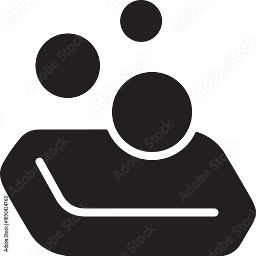Minimalist Bar of Soap and Bubbles Hygiene Icon