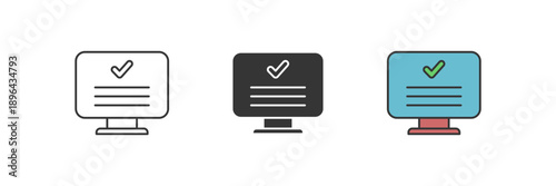 compliance monitor icon. Line, solid and filled outline colorful version, outline and filled vector sign. Idea Symbol, logo illustration. Vector graphics