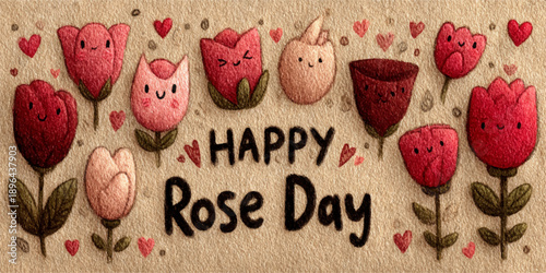 Happy Rose Day Romantic Couple 