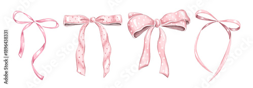 Cute pink watercolor bows