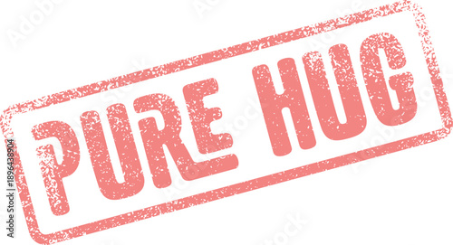 Pure Hug textured red rubber stamp mark symbolizing warmth, comfort, and loving affection