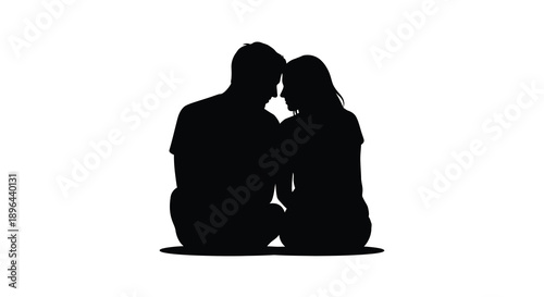 Couple embracing in a tender pose a striking black silhouette