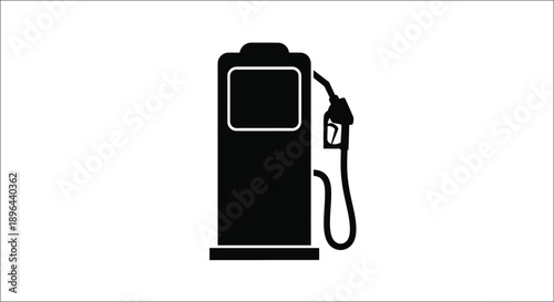 Black gas pump icon against white background a stark silhouette