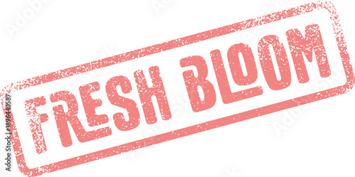 Textured Fresh Bloom rectangular stamp mark for seasonal and new product labels