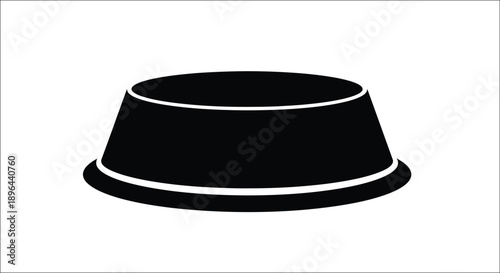 Simple black hat graphic with clean lines a stark silhouette