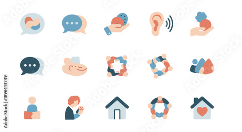 Collection of Communication and Community Icons.