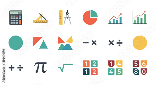 Mathematics and Education Icons Collection.