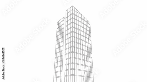 Modern skyscraper wireframe architecture design.