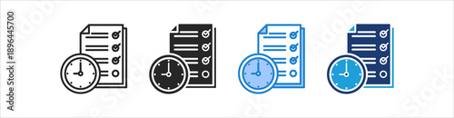 Planner Icon Set Multiple Style Vector Collection
